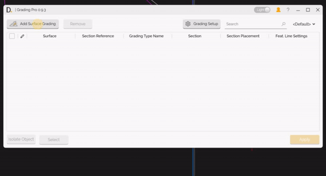 Feature Line Settings