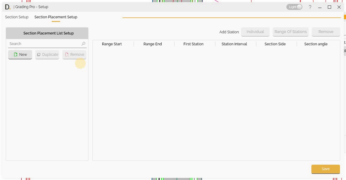 Side and Angle Settings